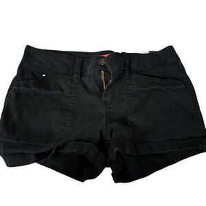 Solid black jean shorts